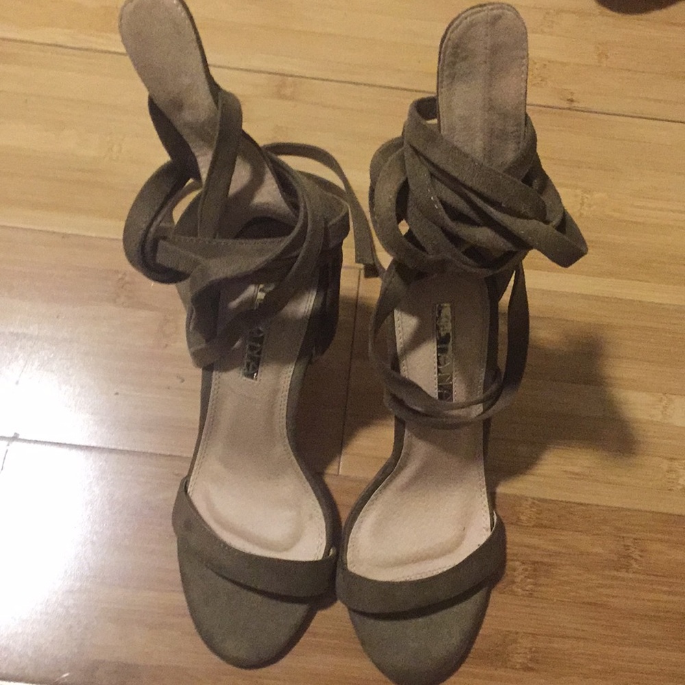 Strappy Suede Heels